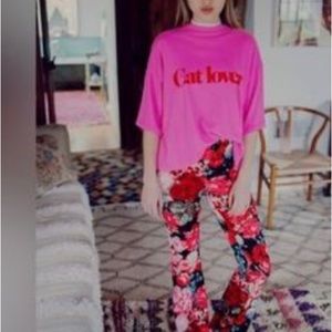 Pink Graphic Tee cat lover